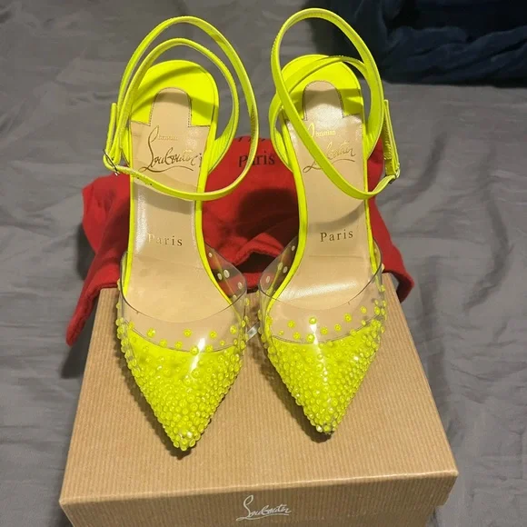 Christian Louboutin Fluorescent Crystal Strass Spikaqueen 100 size 35 - Picture 12 of 13